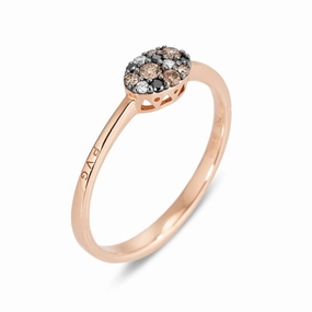 Ponte Vecchio Pitti 18ct Rose Gold 0.16ct Coloured Diamond Oval Ring