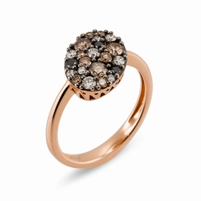 Ponte Vecchio Pitti 18ct Rose Gold 0.77ct Coloured Diamond Oval Ring