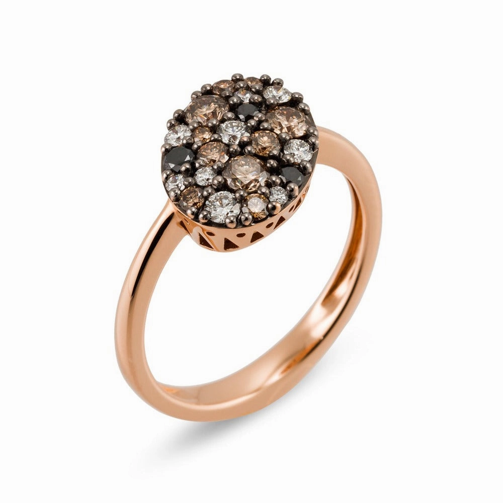 Ponte Vecchio Pitti 18ct Rose Gold 0.77ct Coloured Diamond Oval Ring