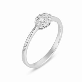 Ponte Vecchio Pitti 18ct White Gold 0.15ct Diamond Oval Ring
