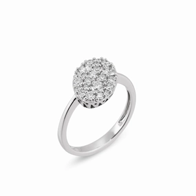 Ponte Vecchio Pitti 18ct White Gold 0.78ct Diamond Oval Ring