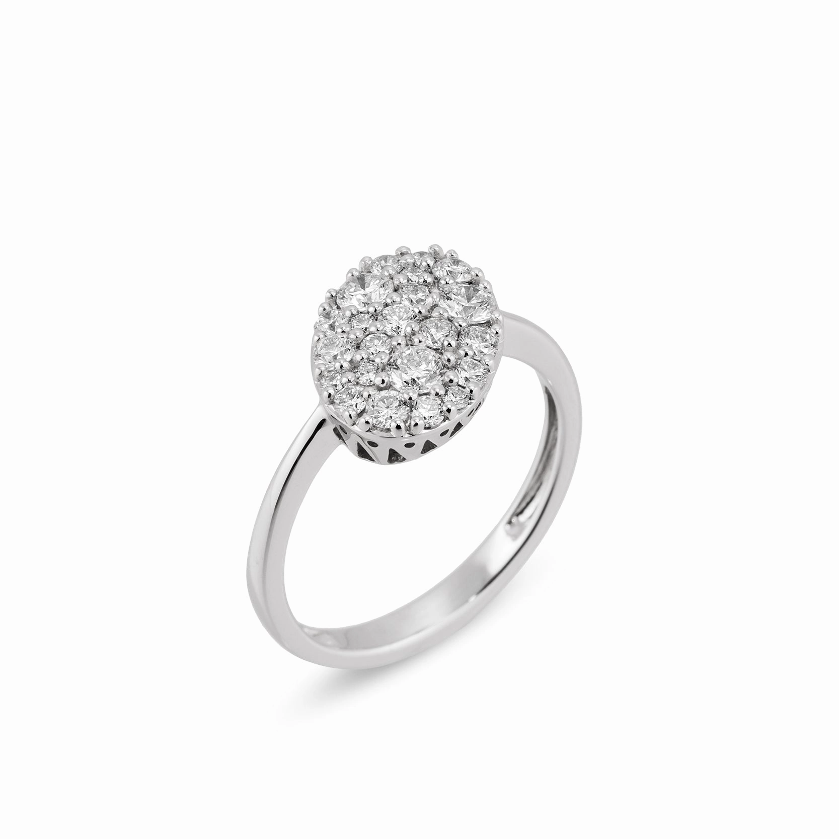 Ponte Vecchio Pitti 18ct White Gold 0.78ct Diamond Oval Ring