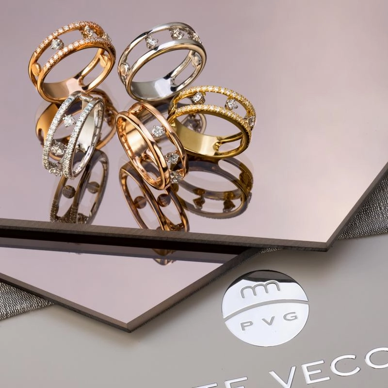 Ponte Vecchio Sirio 18ct Rose Gold 0.15ct Diamond Double Band Open Ring