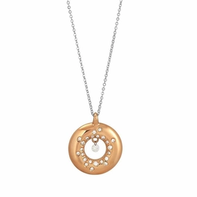 Ponte Vecchio Vega 18ct Rose Gold 0.18ct Diamond Open Circle Necklace