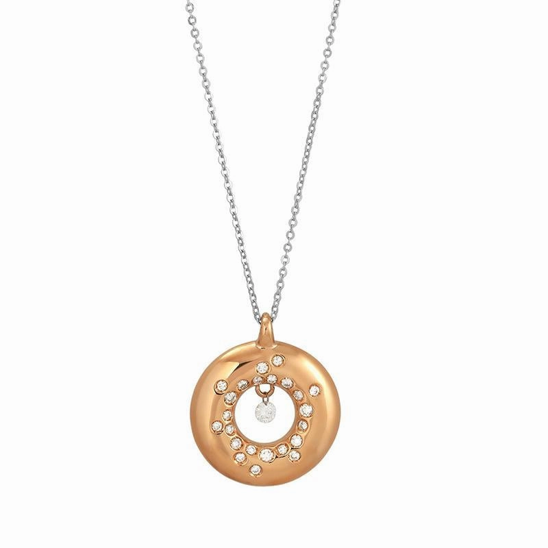 Ponte Vecchio Vega 18ct Rose Gold 0.18ct Diamond Open Circle Necklace