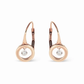 Ponte Vecchio Vega 18ct Rose Gold 0.30ct Diamond Circle Drop Earrings