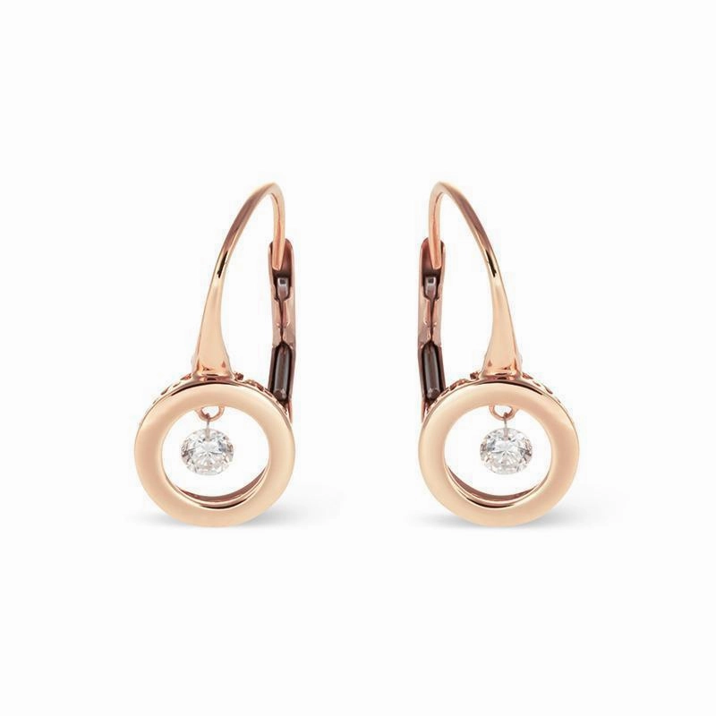 Ponte Vecchio Vega 18ct Rose Gold 0.30ct Diamond Circle Drop Earrings