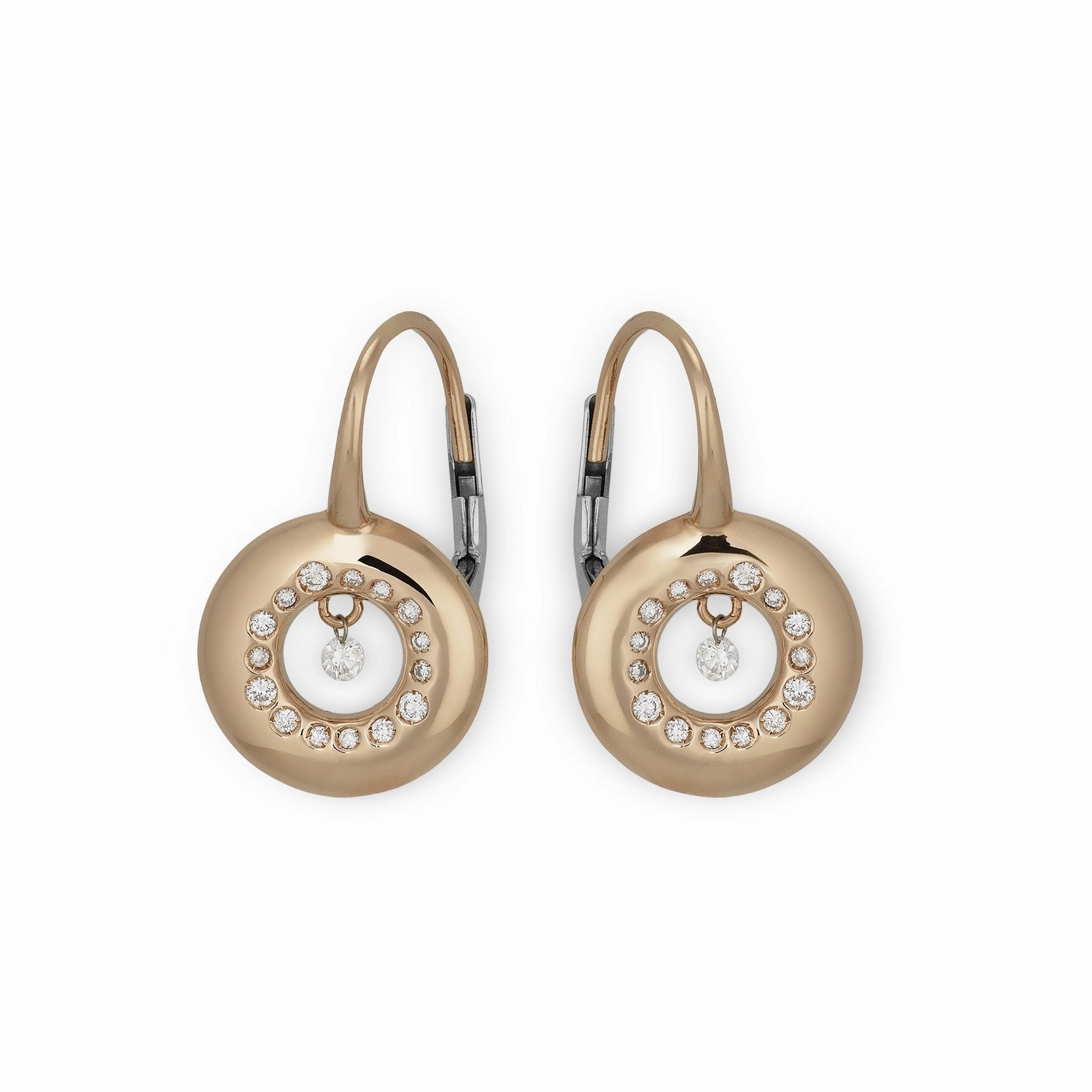 Ponte Vecchio Vega 18ct Rose Gold 0.36ct Diamond Circle Earrings