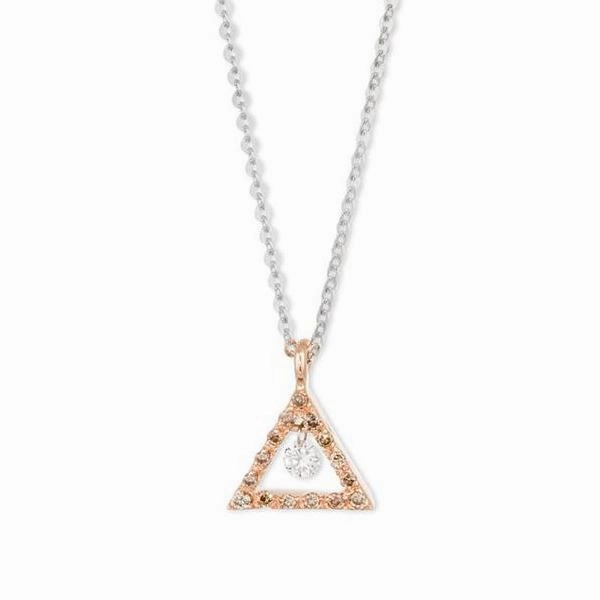 Ponte Vecchio Vega 18ct Rose Gold Diamond Triangle Necklace