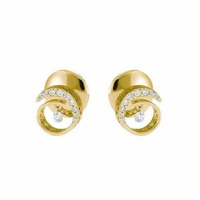 Ponte Vecchio Vega 18ct Yellow Gold 0.29ct Diamond Swirl Stud Earrings