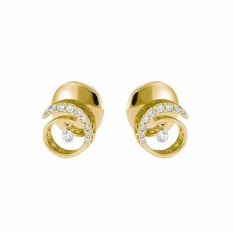 Ponte Vecchio Vega 18ct Yellow Gold 0.29ct Diamond Swirl Stud Earrings