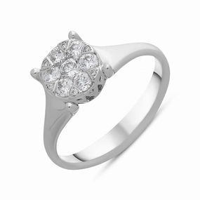 Ponte Vecchio White Gold Diamond Cluster Ring D