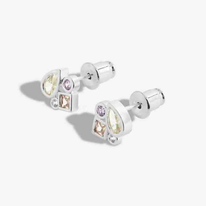 Radiant Treasures Gems Studs Silver Earrings 5839