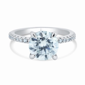 Rhodium Plated 925 Sterling Silver 2 Carat Moissanite Stones Encrusted Statement Ring - MBGR00012