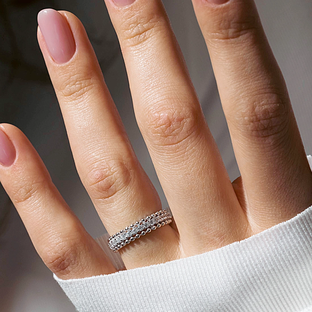 Rhodium Plated 925 Sterling Silver Clear CZ Ring - BGR01318CLR