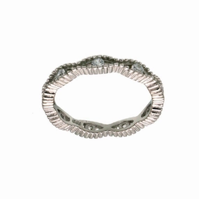 Rhodium Plated 925 Sterling Silver Intersecting Waves CZ Ring- BGR01294CLR