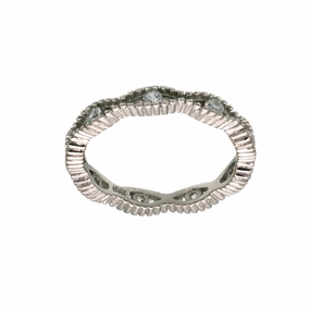 Rhodium Plated 925 Sterling Silver Intersecting Waves CZ Ring- BGR01294CLR