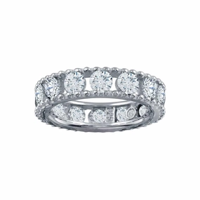 Rhodium Plated 925 Sterling Silver Round CZ Band - BGR01293CLR
