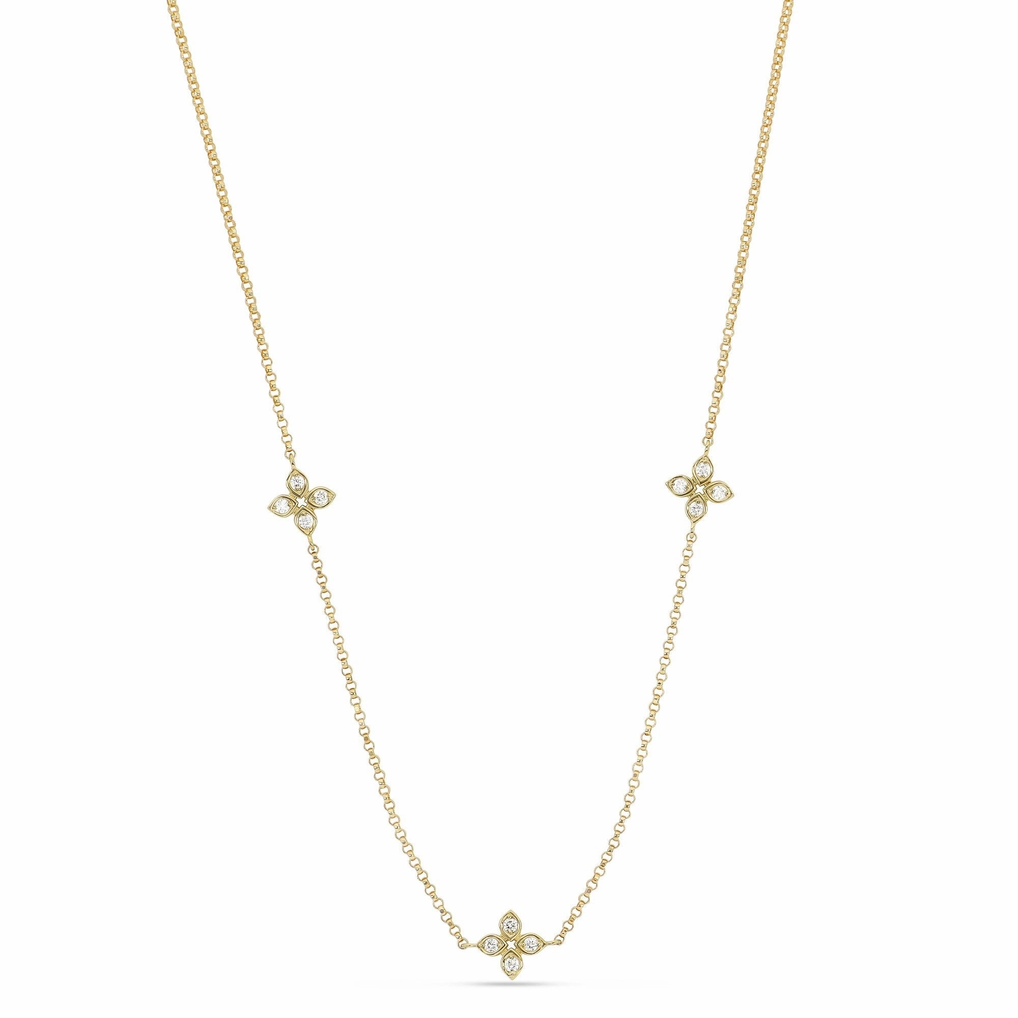 Roberto Coin Love By The Yard 18ct Yellow Gold Diamond Necklace D