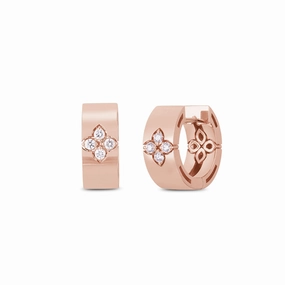 Roberto Coin Love in Verona 18ct Rose Gold Diamond Large Hoop Earrings