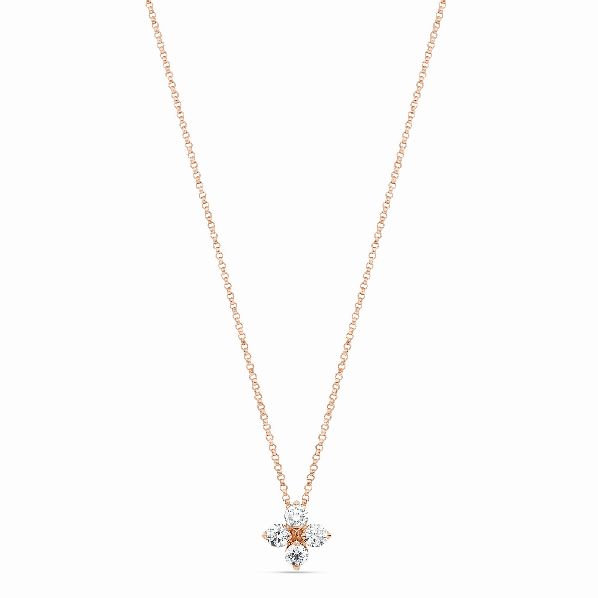 Roberto Coin Love in Verona 18ct Rose Gold Diamond Pendant Necklace
