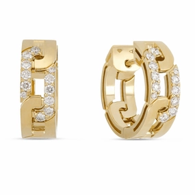 Roberto Coin Navarra 18ct Yellow Gold Diamond Hoop Earrings