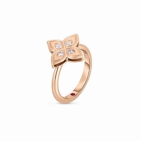 Roberto Coin Princess 18ct Rose Gold Diamond Ring