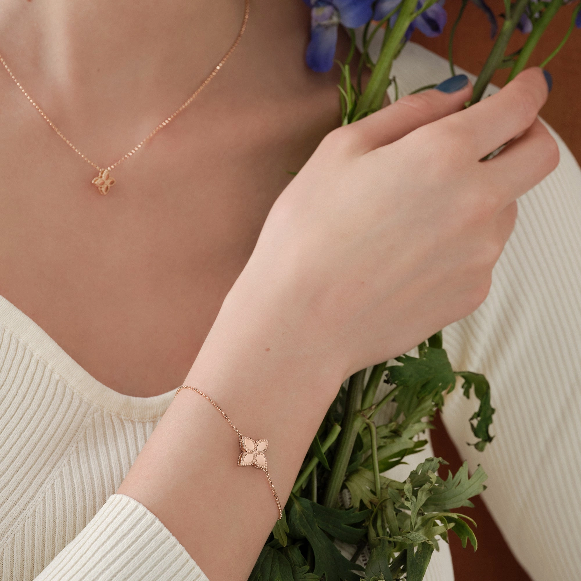 Roberto Coin Princess Flower 18ct Rose Gold Bracelet