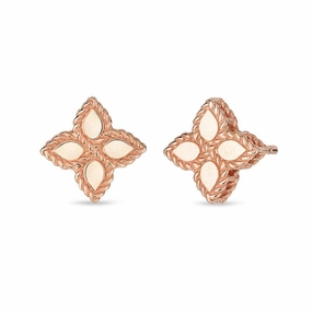 Roberto Coin Princess Flower 18ct Rose Gold Stud Earrings
