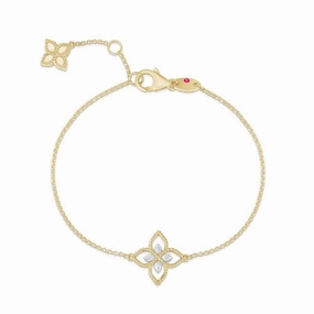 Roberto Coin Princess Flower 18ct Yellow Gold Diamond Bracelet