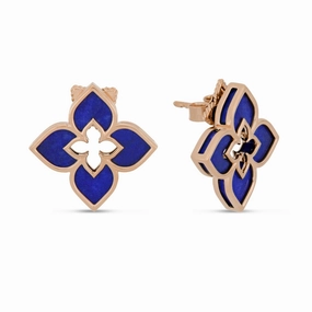 Roberto Coin Venetian Princess 18ct Rose Gold Lapis Lazuli Stud Earrings