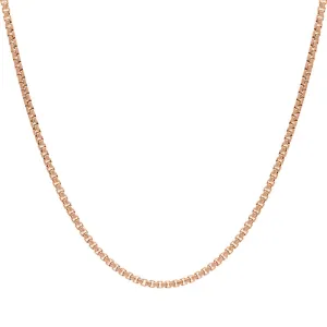 Rose Gold Plated Sterling Silver 18 Inch Box Chain