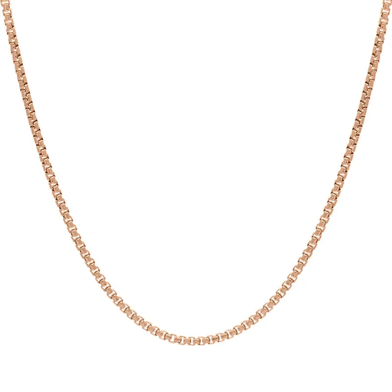 Rose Gold Plated Sterling Silver 18 Inch Box Chain