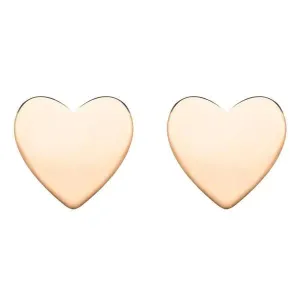 Rose Gold Plated Sterling Silver Heart Stud Earrings