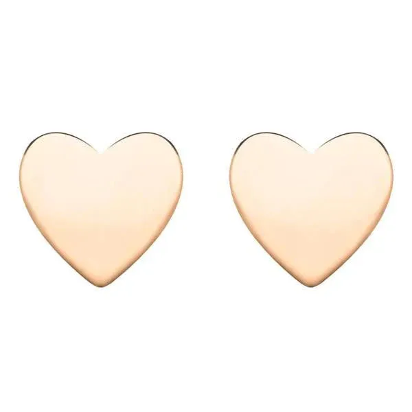 Rose Gold Plated Sterling Silver Heart Stud Earrings