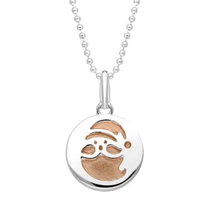 Rose Gold Plated Sterling Silver Santa Stencil Necklace
