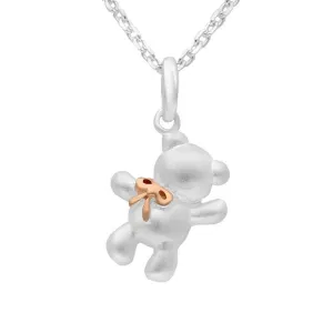 Rose Gold Sterling Silver Plated Teddy Bear Necklace
