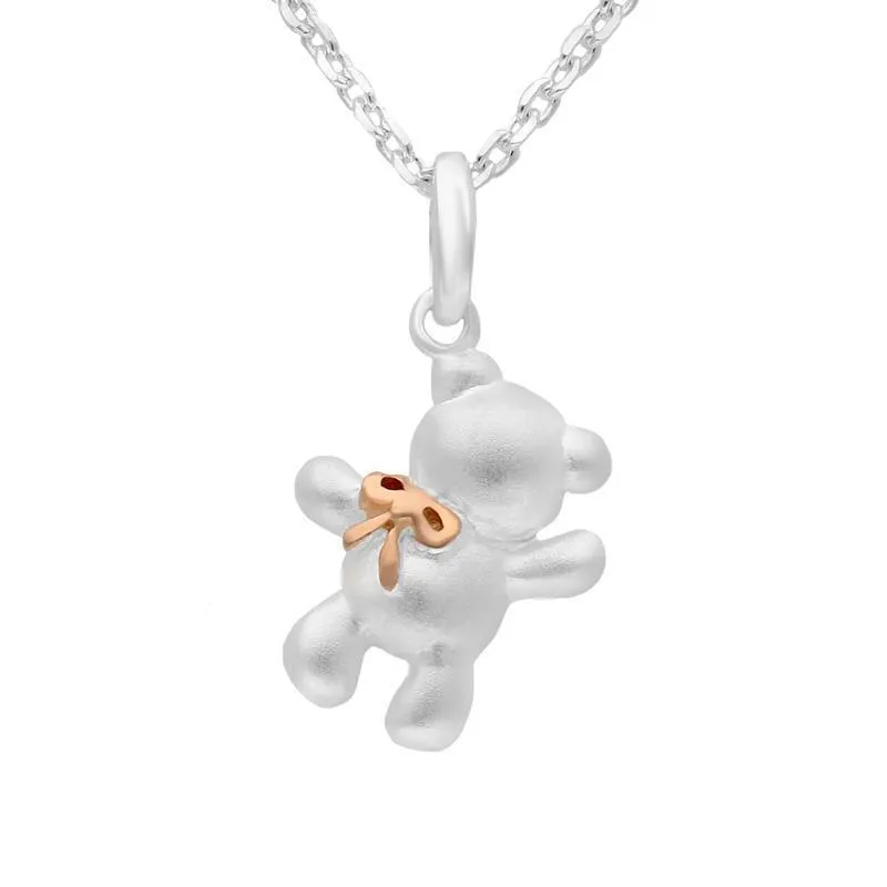 Rose Gold Sterling Silver Plated Teddy Bear Necklace