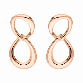 Rose Gold Plated Sterling Silver Infinity Link Stud Earrings