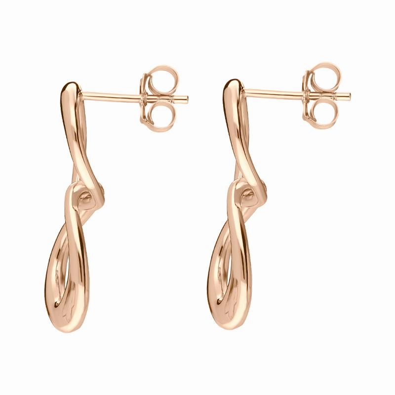 Rose Gold Plated Sterling Silver Infinity Link Stud Earrings