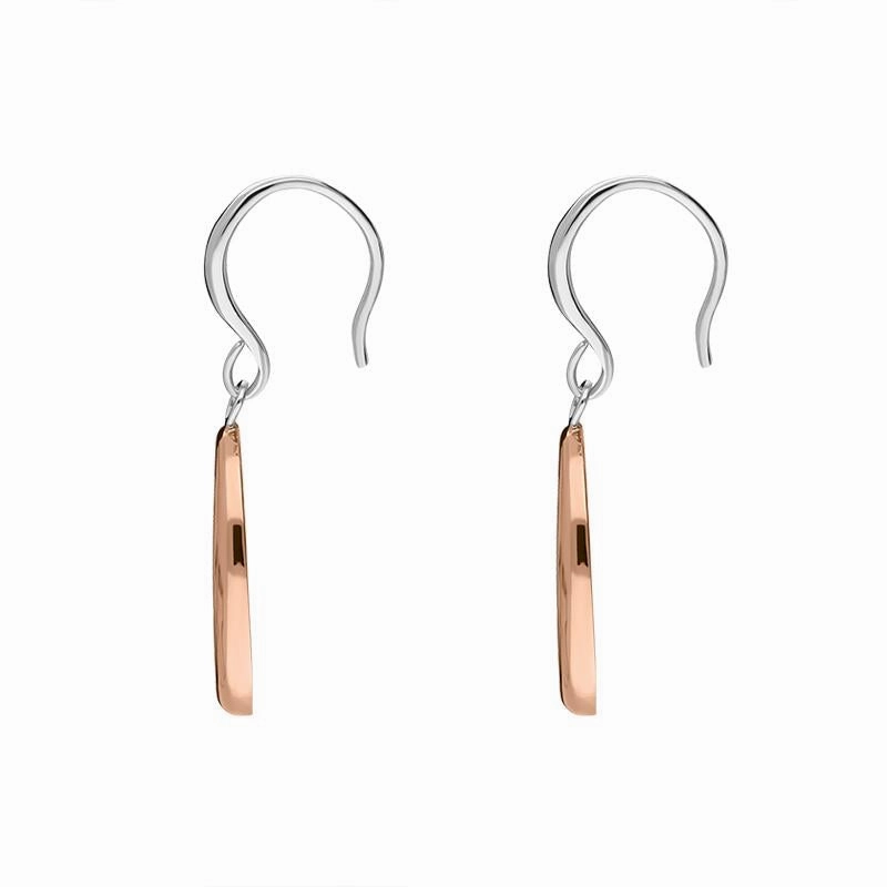 Rose Gold Plated Sterling Silver Open Oval Infinity Drop Earrings