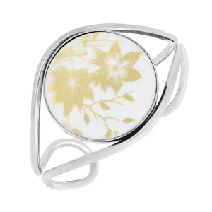 Royal Crown Derby Sterling Silver and 18ct Yellow Gold Round Bangle D