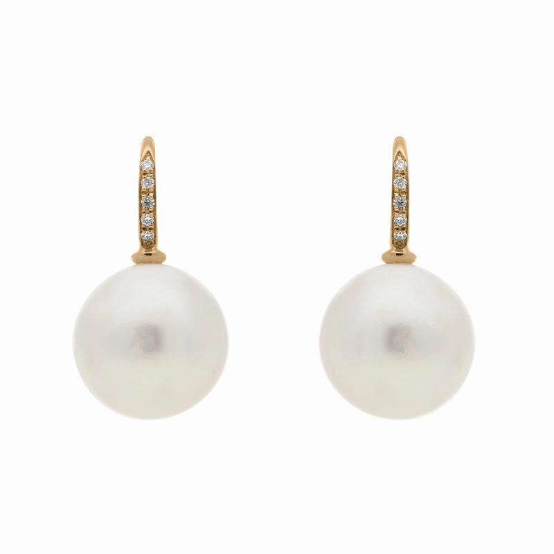 Schoeffel Happy Days 18ct Rose Gold Pearl Diamond Drop Earrings