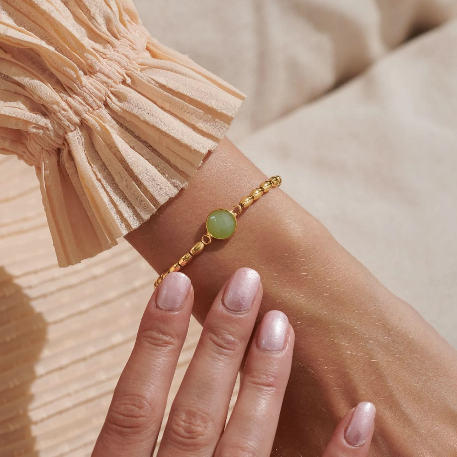 Serenity Stones Aventurine Gold Plated Bracelet 8439