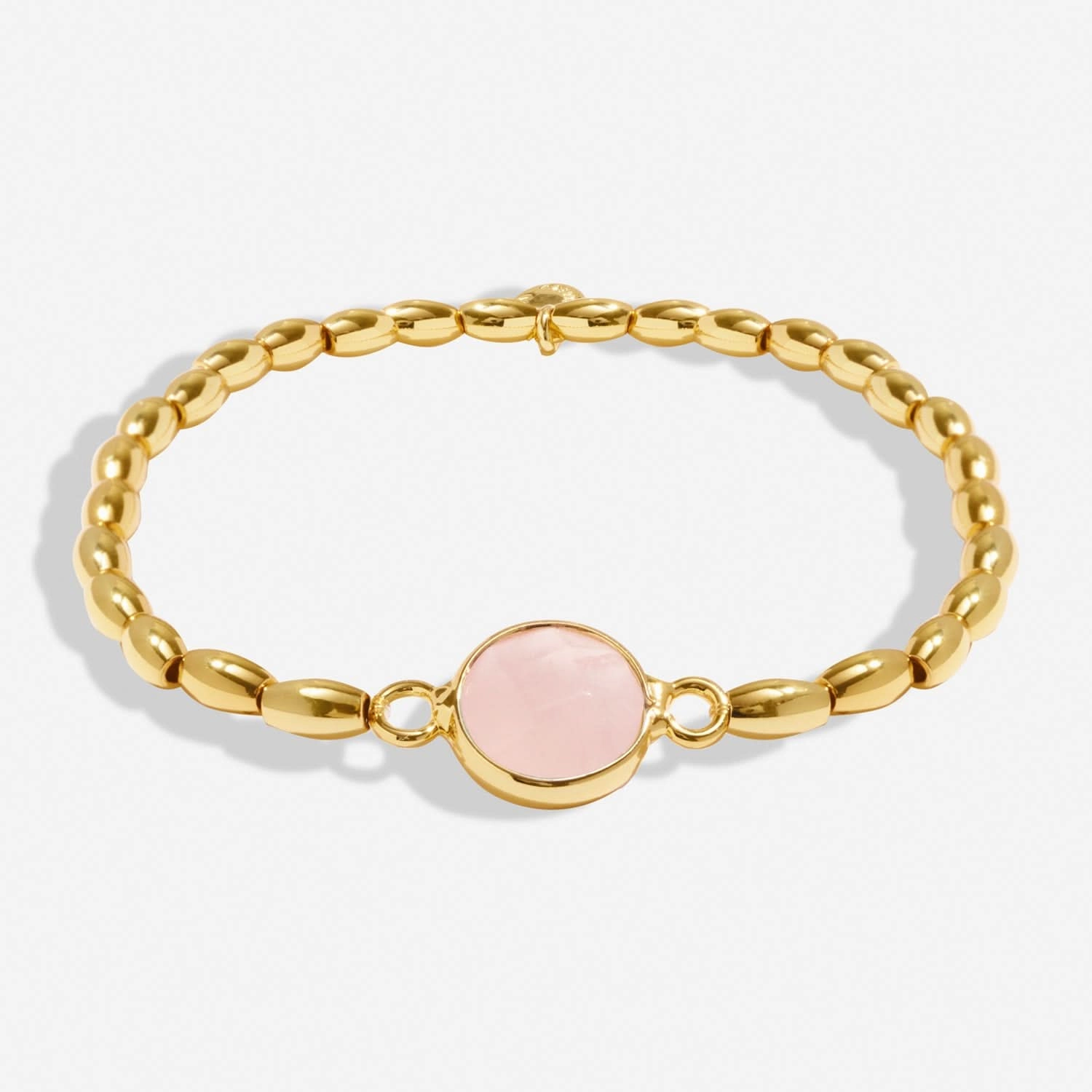 Serenity Stones Pink Quartz Gold Plated Bracelet 8435