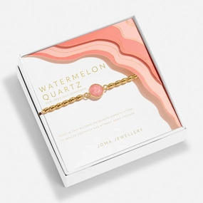Serenity Stones Watermelon Quartz Gold Plated Bracelet 8438