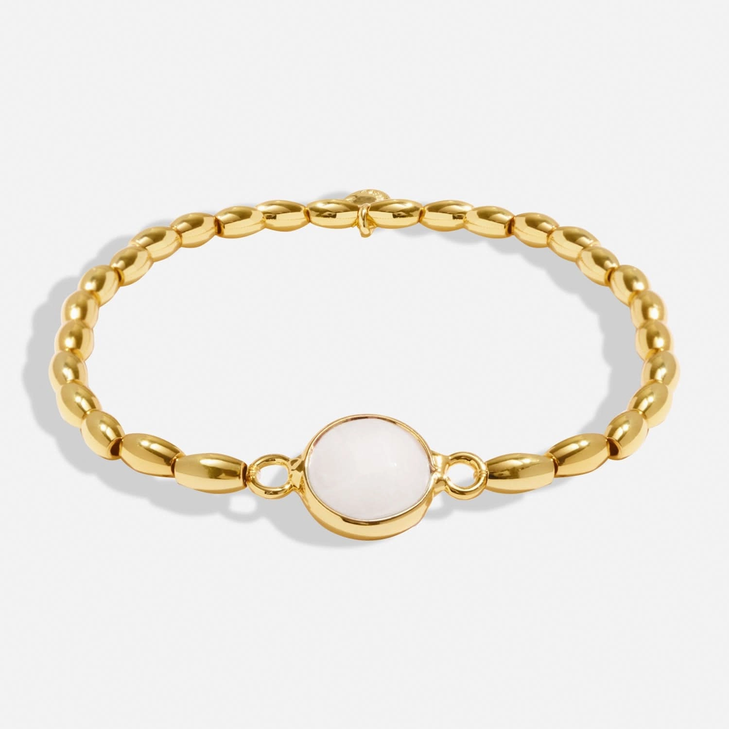 Serenity Stones White Jade Gold Plated Bracelet 8440
