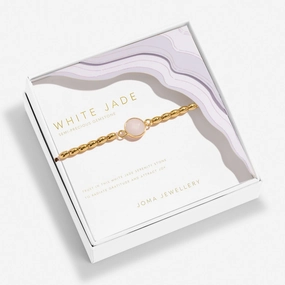 Serenity Stones White Jade Gold Plated Bracelet 8440