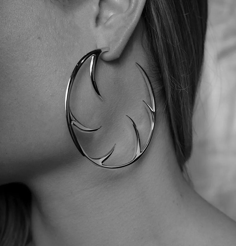 Shaun Leane Cat Claw Sterling Silver Statement Hoop Earrings