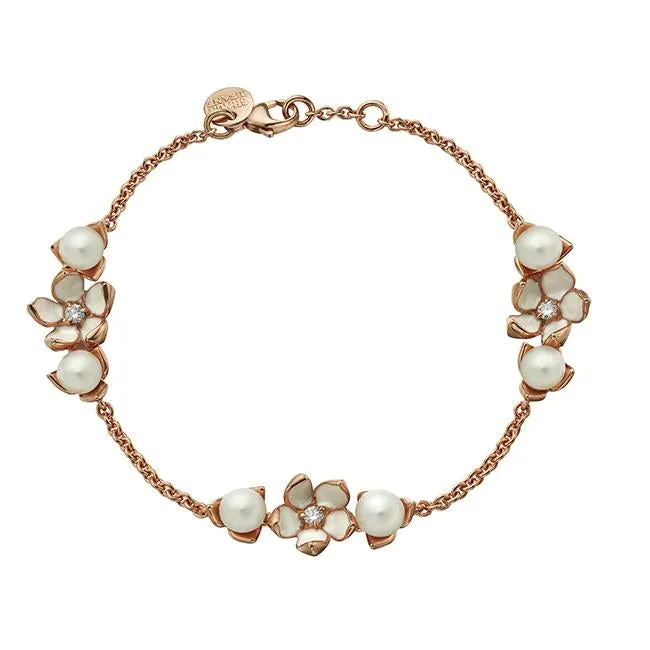 Shaun Leane Cherry Blossom 18ct Rose Gold Plated Sterling Silver Three Flower Bracelet